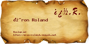 Áron Roland névjegykártya